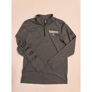 NFL Team Apparel Men's 1/4 Zip Gray Las Vegas Raiders Pullover Lightweight S